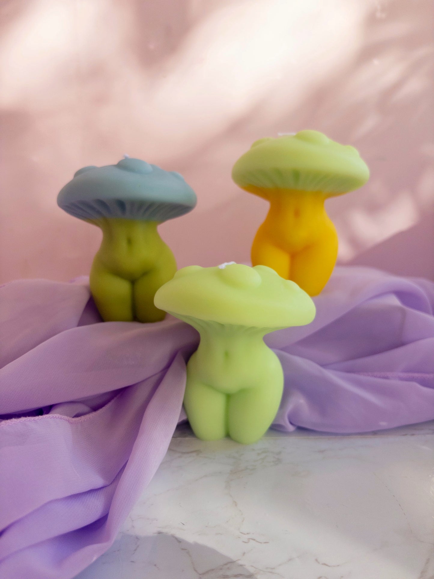Mushroom Nude Woman Pillar Candle