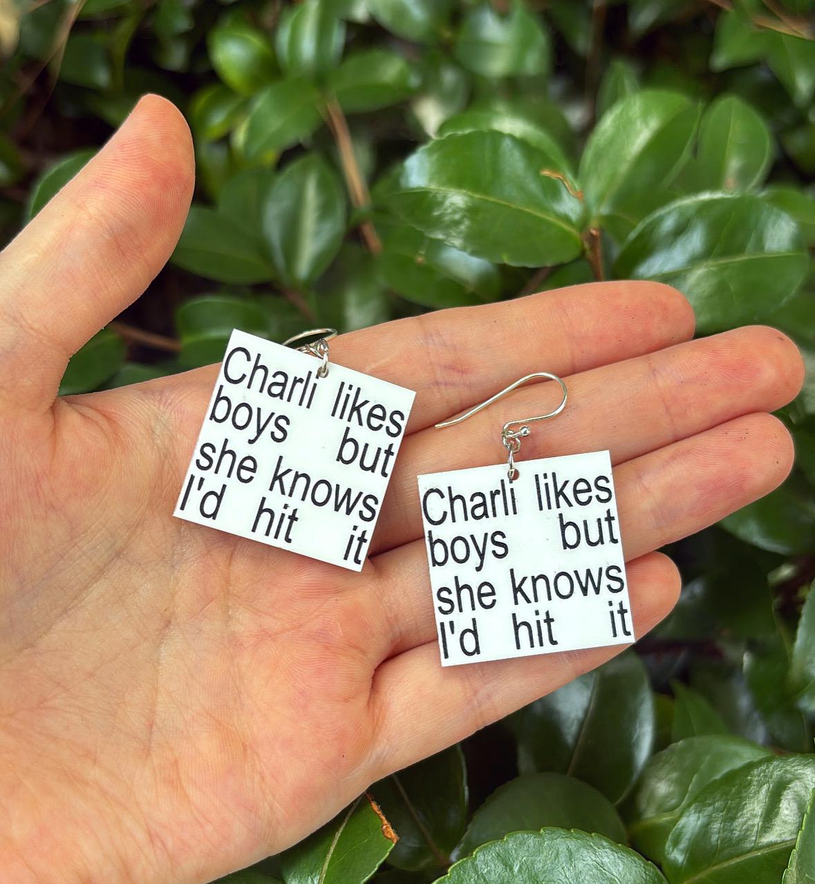 Guess Charli XCX Billie Eilish Brat Album Cover Earrings
