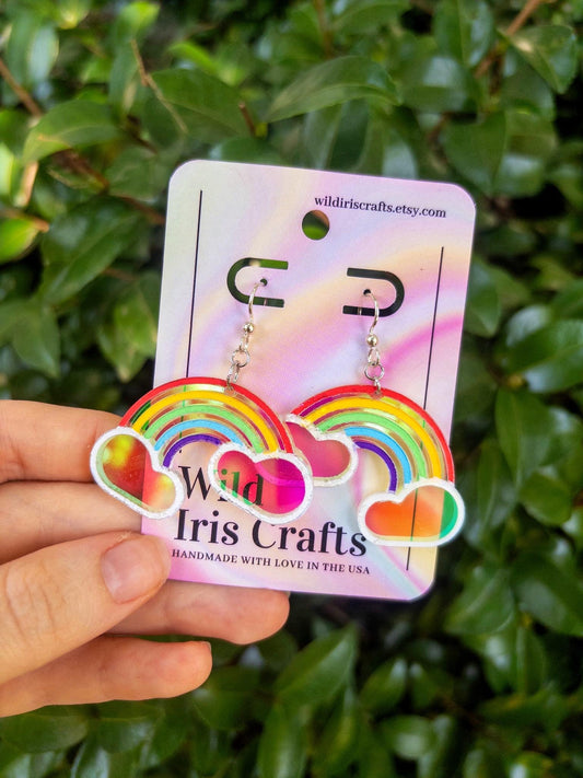 Rainbow Iridescent Earrings